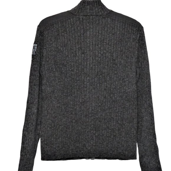 Calvin Klein Jeans 100% Cotton Men's Ribbed Knit Grey Cardigan Sweater … - Picture 2 of 13